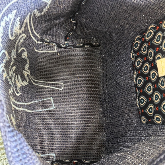 Vera Bradley Navy Large Straw Tote - Picture 7 of 9